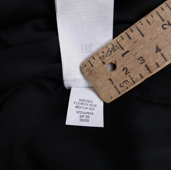 Banana Republic ClipDot Black Floral Chiffon Mock Neck Midi Dress Women's 2 - Picture 12 of 13